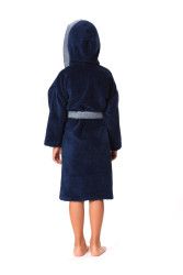 TAMPA DUO dětský župan s kapucí - Tmavě modrá, vel. 116, galerie